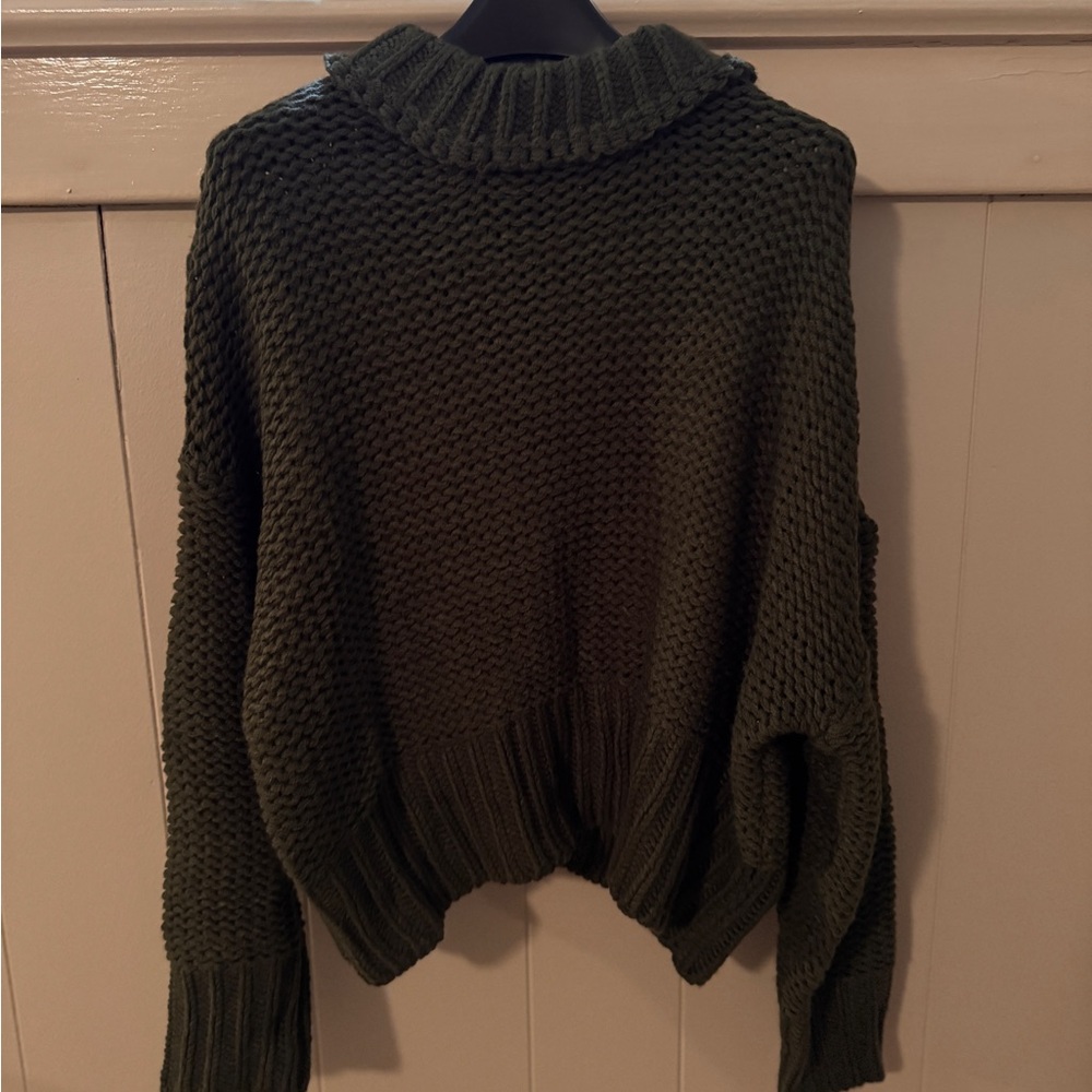 Cozy Olive Green Turtleneck Sweater